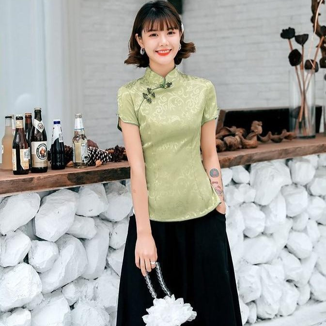 asian shirt dress Women linen dresses, 3/4 sleeves linen midi dress, custom loose soft casual tunic robes, cotton Chinese clothing summer plus size dress F451
