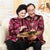 Brocado Chaquetas chinas tradicionales para parejas a juego con el cumpleaños de los padres