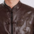 Dragon Embroidery Mandarin Collar Leather Jacket