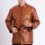 Dragon Embroidery Mandarin Collar Leather Jacket
