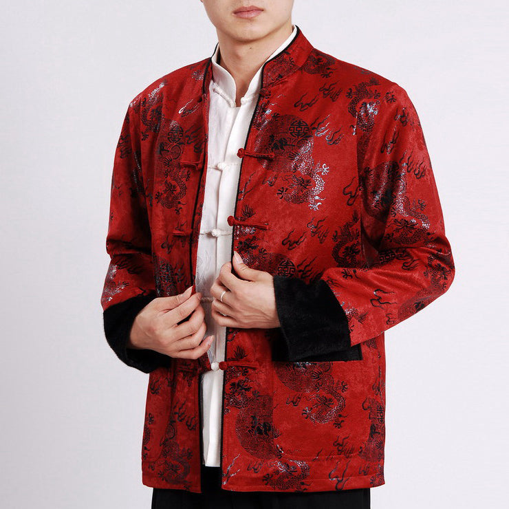 Dragons Pattern Traditional Chinese Wadded Jacket
