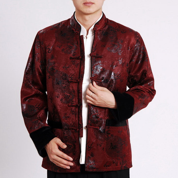 Dragons Pattern Traditional Chinese Wadded Jacket