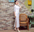 Half Sleeve Full Length Classic Lace Cheongsam Chinese Dress