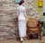 Half Sleeve Full Length Classic Lace Cheongsam Chinese Dress