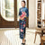 3/4 Sleeve Full Length Floral Velvet Cheongsam Chinese Dress