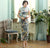 Cap Sleeve Key Hole Neck Floral Silk Blend Cheongsam Chinese Dress