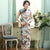 Full Length Classic Floral Silk Blend Cheongsam Chinese Dress