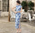 Full Length Bodycon Floral Silk Blend Cheongsam Chinese Dress