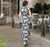 Full Length Bodycon Floral Silk Blend Cheongsam Chinese Dress