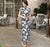 Full Length Bodycon Floral Silk Blend Cheongsam Chinese Dress