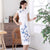 Tee-Länge Fancy Cotton Floral Cheongsam Chinesisches Kleid