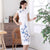 Robe chinoise Cheongsam à fleurs en coton de longueur de thé