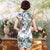 Elegant Silk Blend Knee Length Floral Cheongsam Evening Dress