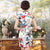 Knee Length Silk Blend Floral Cheongsam Evening Dress