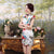 Knee Length Silk Blend Floral Cheongsam Evening Dress