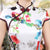 Knee Length Silk Blend Floral Cheongsam Evening Dress
