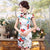 Knee Length Silk Blend Floral Cheongsam Evening Dress