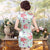 Knee Length Silk Blend Floral Cheongsam Evening Dress