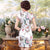 Knee Length Silk Blend Floral Cheongsam Evening Dress