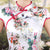 Knee Length Silk Blend Floral Cheongsam Evening Dress