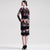 Long Sleeve Knee Length Floral Pencil Dress with Lace Appliques