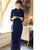 Full Length 3/4 Sleeve Flocked Vintage Cheongsam Shanghai Qipao Dress