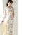 Vintage Cheongsam Shanghai Qipao Kleid in voller Länge mit floraler Signatur