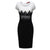 Cap Sleeve Knee Length Pencil Dress with Lace Appliques Waist