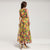 Square Neck Floral Chiffon Maxi Sun Dress