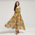 Square Neck Floral Chiffon Maxi Sun Dress
