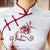 Floral Embroidery Fancy Cotton Knee Length Cheongsam Chinese Dress