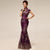 Cheongsam Top Full Length Mermaid Evening Dress with Lace & Sequins