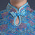 Floral Embroidery & Sequins Full Length Lace Cheongsam Chinese Dress