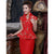 Ruffled Floral Appliques Brocade Chinese Wedding Suit