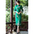 3/4 Ärmel Blumenstickerei Tee Länge Wolle Cheongsam Chinesisches Kleid