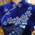 Floral Embroidery & Sequins Full Length Velvet Cheongsam Mother Dress