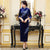 Floral Embroidery & Sequins Full Length Velvet Cheongsam Mother Dress