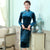 Long Sleeve Floral Embroidery Velvet Cheongsam Chinese Dress