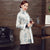 Chinese Style Long Floral Wadded Coat with Fur Edge