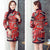 Fur Edge Wadded Cheongsam Traditional Chinese Festival Dress