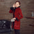 Floral Embroidery & Sequins Fur Edge Wool Chinese Coat