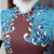 Vestido acolchado estilo chino con cuello de piel y puños con cintura imperio