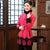 Fur Collar Floral Embroidery Chinese Style Wadded Coat