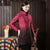 Stand Collar Chinese Style Wadded Coat with Strap Buttons