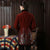 Fur Collar & Cuff Cashmere Wool Chinese Coat with Strap Buttons
