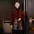 Fur Collar & Cuff Cashmere Wool Chinese Coat with Strap Buttons