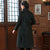 Stand Collar Chinese Style Wind Coat with Floral Embroidery Belt