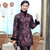 Wattierte Jacke mit Pelzkragen und -manschetten im chinesischen Stil mit Riemenknöpfen