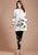 Bluse im chinesischen Stil aus Baumwolle mit Lotus-Stickerei