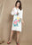 Peony Embroidery 3/4 Sleeve Signature Cotton Chinese Dress